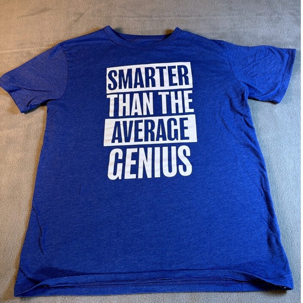 The Children's Place Boys Blue Smarter Than Average Genius Graphic Tee XXL 16